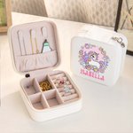 Personalizzato in pelle PU Cartoon Fantasy Unicorn Jewelry Box Jewelry Organizer