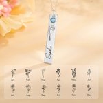 Personalized Birth Flower With Birthstone Necklace for Women