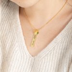 Personalized Birth Flower With Birthstone Necklace for Women