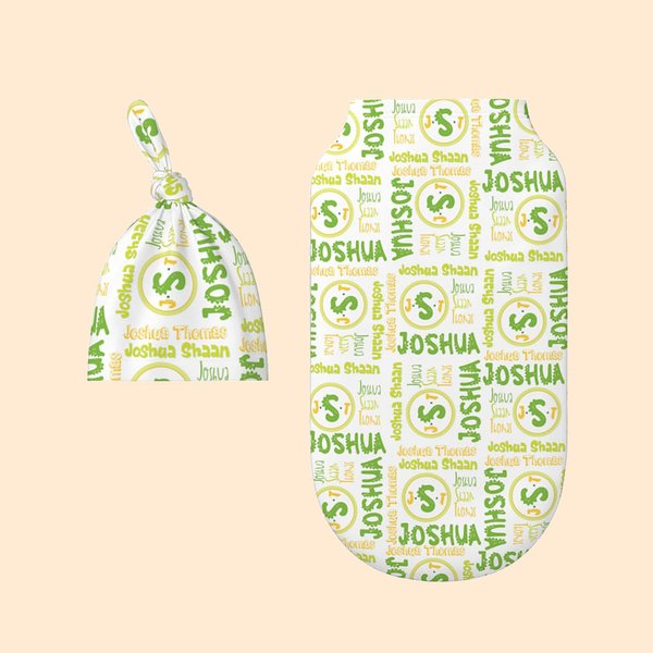 Cadeaux personnalisés de couverture d'emmaillotage de bébé de licorne de dinosaure