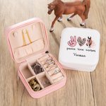 Gepersonaliseerde PU lederen paard meisje sieraden doos sieraden organisator