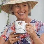 Personalized 1-9 Holding Kid Hands Flower 11oz Mug with Name Mother's Day Birthday Gift For Grandma Mom