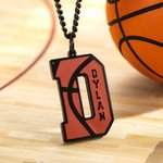 Personalized Basketball Necklace with Engraved Name Number Birthday Match Day Gift for Basketball Players Sport Lovers