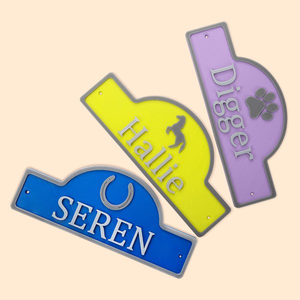 Panneau de porte personnalisé en PLA 3D Cheval