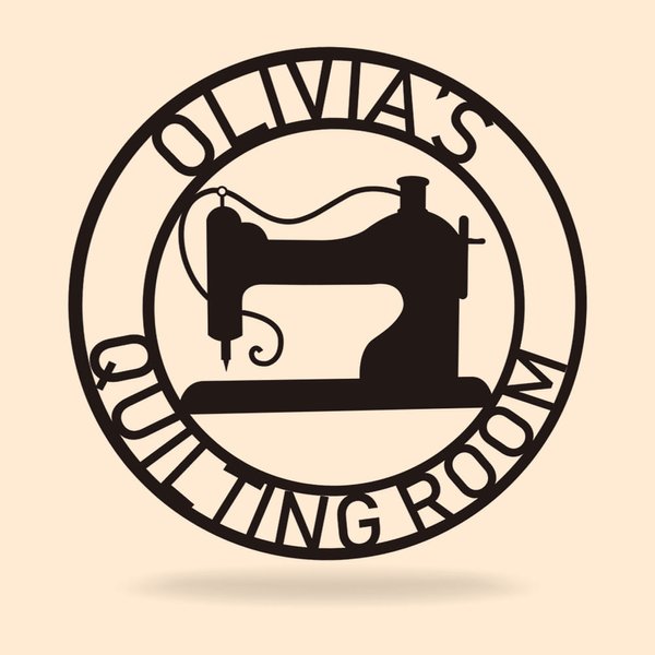 Segno personalizzato della stanza del cucito in metallo Segno di trapuntatura