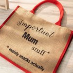 Personalized Jute Burlap Important Nana Large Capacity Tote Bag Shopping Bag Gift for Mom Grandma
