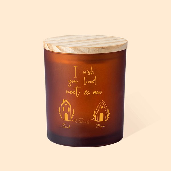 Portacandele personalizzato I Wish You Lived Next to Me Regali di riscaldamento per la casa