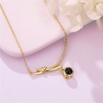 Personalisierte Ich liebe dich in 100 Sprachen Horizontal Bar Foto Projektion Halskette mit Zirkon