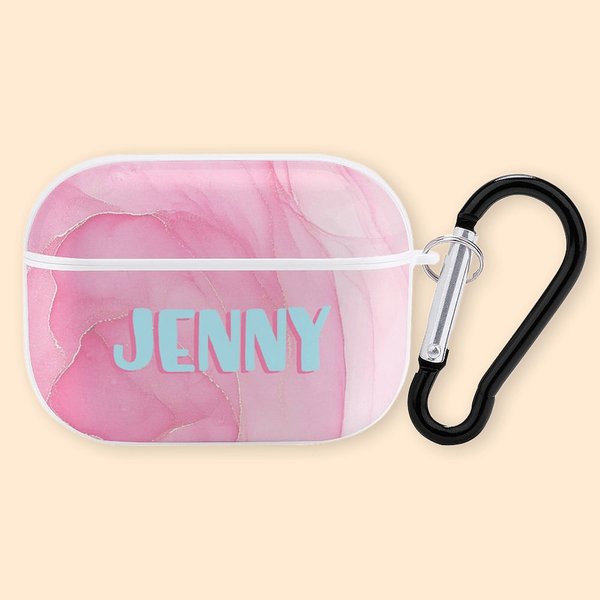 Custodia Air Pods personalizzata con iniziali grandi e monogramma per Apple e Samsung