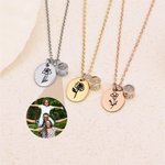 Personalisierte Ich liebe dich in 100 Sprachen Geburt Blume Charme Projektion Halskette