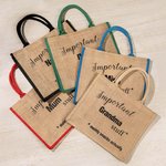 Personalized Jute Burlap Important Nana Large Capacity Tote Bag Shopping Bag Gift for Mom Grandma