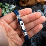 Bracelet Style Chaîne Vélo Personnalisé avec Nom Gravé Cadeau Anniversaire Fête des Pères pour Homme