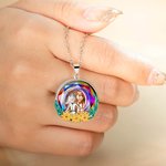 Personalized Sunflower Crystal Sister Necklace with Message for Sister Daughter Friend Gift