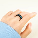 Bague en Acier Inoxydable Personnalisée avec Nom Motif de Lune et Étoile Lumineuse Cadeaux Anniversaire Anti-Stress pour Hommes Femmes