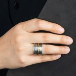 Personalized Wide Band Meditation Spinner Fidget Ring Still I Rise Sun Ring