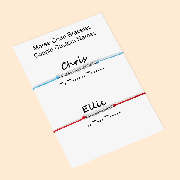 Couple Name Morse Code Bracelets Long Distance Relationship