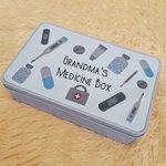 Personalised Metal Medicine Storage Tin Organizer Box