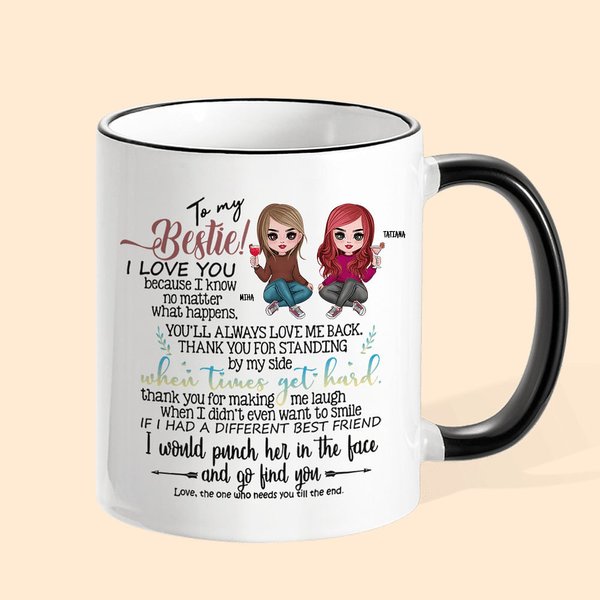 Tazza personalizzata To My Bestie con nome Regalo di compleanno per amica sorella