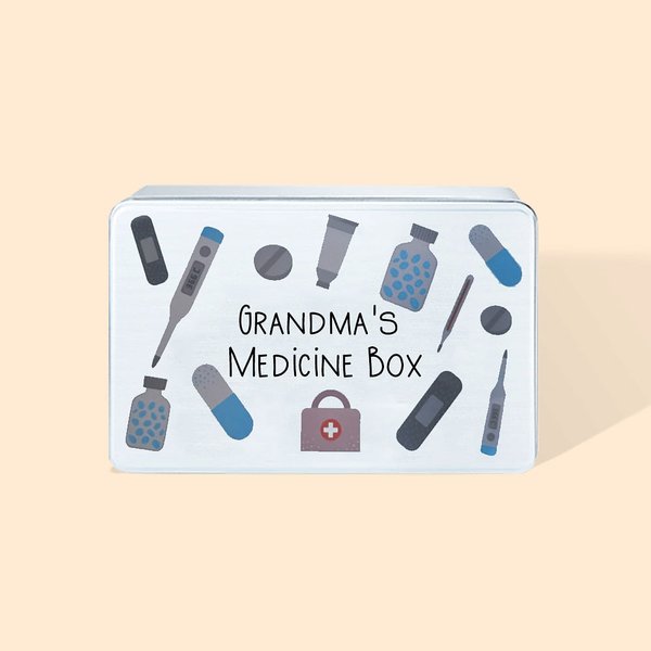 Personalized Metal Medicine Storage Tin Organizer Box