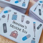 Personalised Metal Medicine Storage Tin Organizer Box