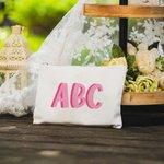 Personalized Two-tone Color Makeup Cosmetic Bag for Wedding Bridal Shower Gift