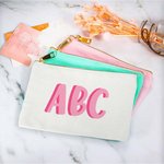 Personalized Two-tone Color Makeup Cosmetic Bag for Wedding Bridal Shower Gift