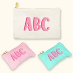 Personalized Two-tone Color Makeup Cosmetic Bag for Wedding Bridal Shower Gift