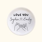 Personalized Love You Bestie Jewelry Dish Tray for Best Friend Sister Gift