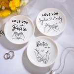 Personalized Love You Bestie Jewelry Dish Tray for Best Friend Sister Gift