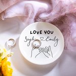 Personalized Love You Bestie Jewelry Dish Tray for Best Friend Sister Gift