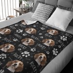 Couverture en Flanelle Personnalisée avec Photo et Nom Cadeau d'Anniversaire Saint-Valentin pour Amoureux des Animaux de Compagnie