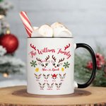 Personalized Christmas Reindeer Faces Camping Enamel Mug Ceramic Mug 11oz 12oz