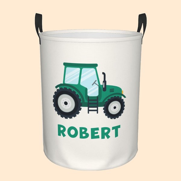 Personalizzato Veicoli da lavoro Camion da costruzione Cesto portaoggetti ad alta capacità con nome per ragazzi ragazze amanti dei camion
