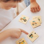 Personalised Wooden Montessori Construction Lorry Matching Cards 16 Pcs Memory Game for Toddlers