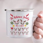 Personalized Christmas Reindeer Faces Camping Enamel Mug Ceramic Mug 11oz 12oz
