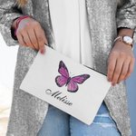 Personalizado mariposa cosméticos bolsa de maquillaje con el nombre de la madre abuela de regalo