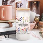 Personalizado Nombres Nacimiento Flores Lata Vaso con Tapa Bambú 20oz