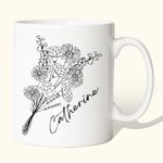 Tasse à Café Personnalisée avec 1-10 Noms et Fleurs de Naissance Mug Céramique de Bouquet Cadeau Anniversaire Fête pour Femme
