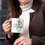 Tasse à café personnalisée en céramique avec papillon de naissance pour la famille