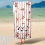 Personalized Vintage Birth Flower Beach Towel