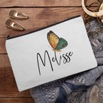 Personalizado mariposa cosméticos bolsa de maquillaje con el nombre de la madre abuela de regalo