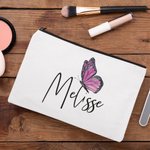 Personalizado mariposa cosméticos bolsa de maquillaje con el nombre de la madre abuela de regalo