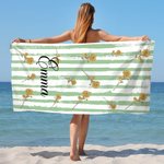 Personalized Vintage Birth Flower Beach Towel