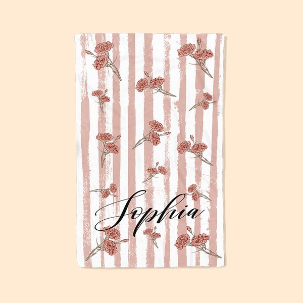 Personalisierte Vintage Geburt Blume Strandtuch