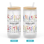 Personalizado Nombres Nacimiento Flores Lata Vaso con Tapa Bambú 20oz