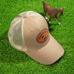 Cappello da contadino personalizzato con patch in pelle incisa di animale da fattoria