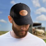 Cappello da contadino personalizzato con patch in pelle incisa di animale da fattoria