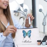 Personalizado mariposa cosméticos bolsa de maquillaje con el nombre de la madre abuela de regalo