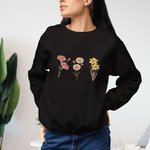 Personalized Vintage Birth Flowers T-shirt or Sweatshirt Gift for Nana or Mom