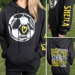 Sudadera con capucha personalizada inspirada en el fútbol para niños y adultos con nombre Regalo de cumpleaños del día del partido para los amantes del fútbol